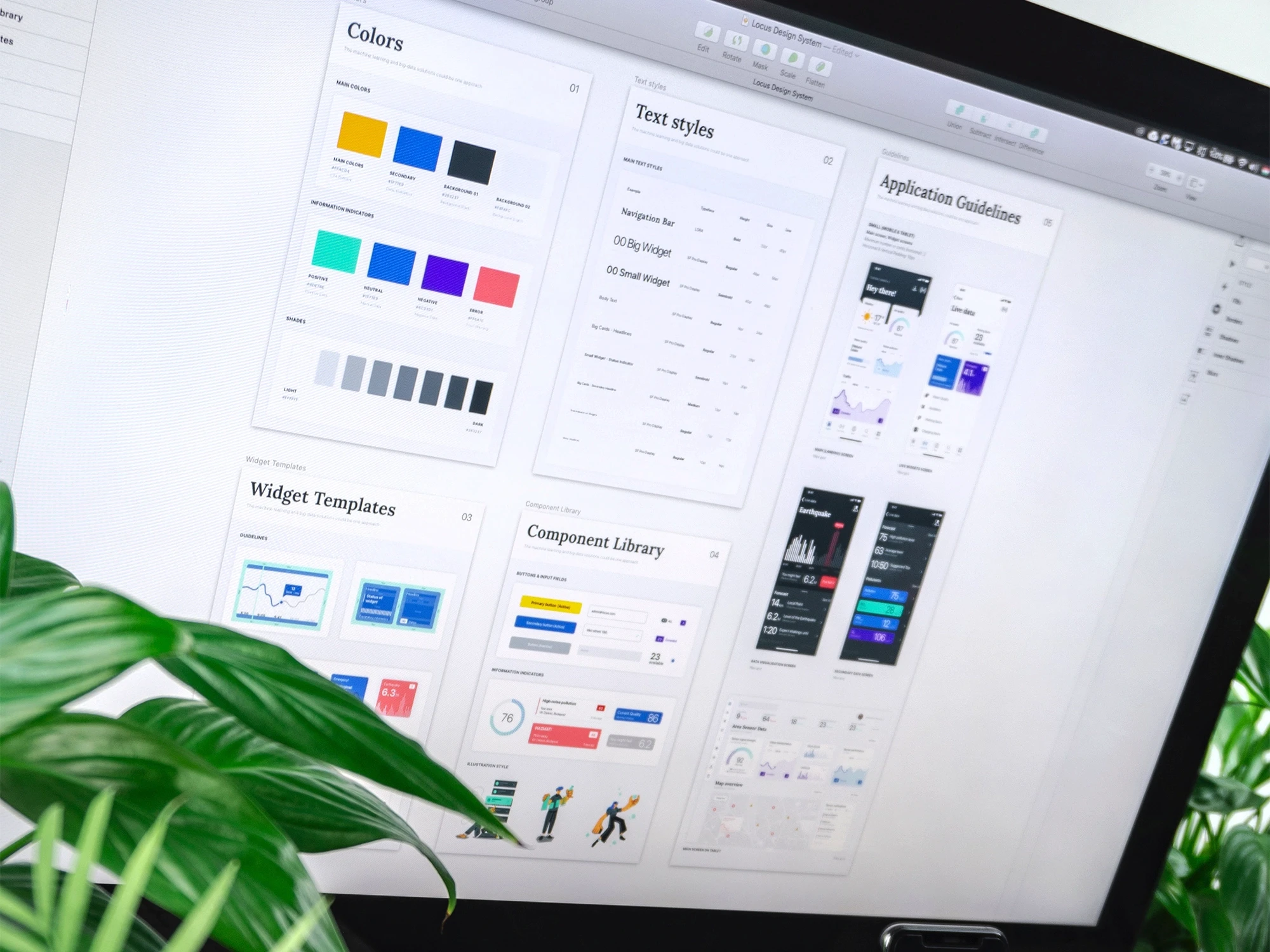 Capture d'écran du kit d'interface « Locus Design System »