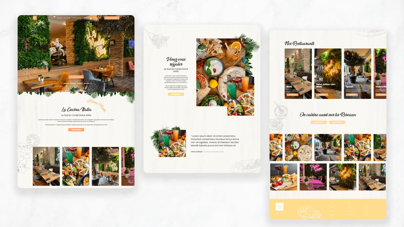 Mockup multi-support du site « Les Moulins Bleus »